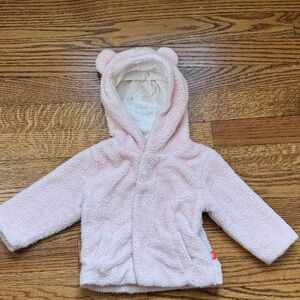 Magnetic Me Baby Pink Sherpa Hooded Jacket with Bear Ears